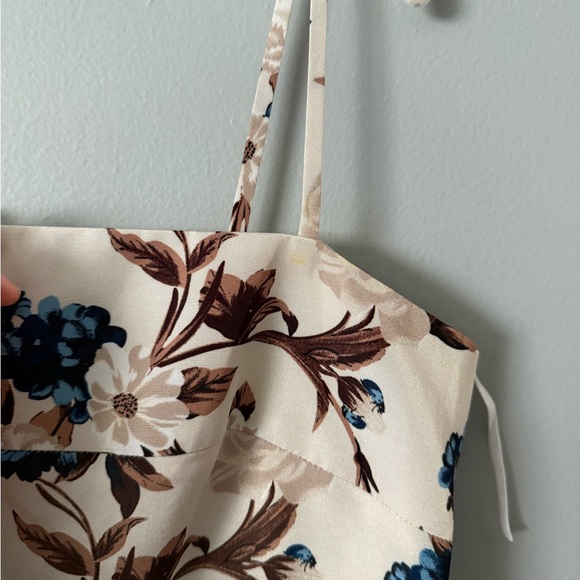 TORY BURCH FLORAL PRINT OTTOMAN MIDI DRESS - Picture 5 of 5